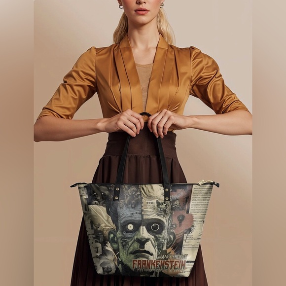 Lettoria Frankenstein Old Parchment Leather Handbag - Picture 2 of 6